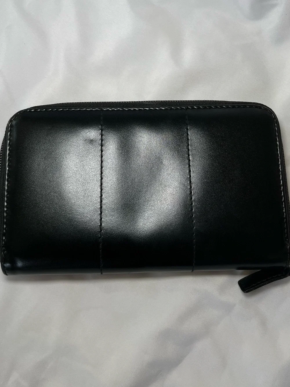 Lancel Black Leather Zip Wallet